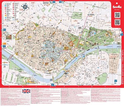 Large Detailed Tourist Map Of Seville Tourist Map Seville Spain Italy