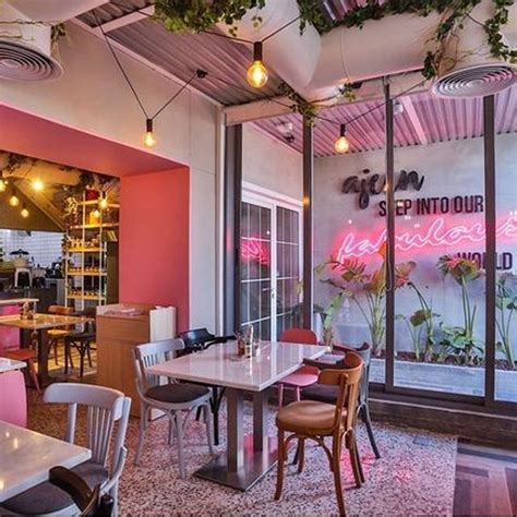 Gorgeous Pink Restaurant Cafe Interior Concept Design By