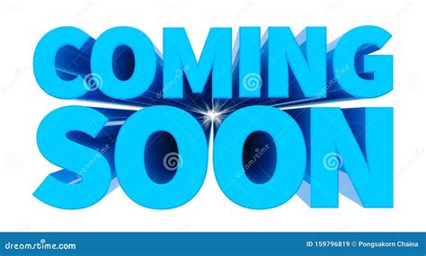 Coming Soon Blue Word On White Background Illustration 3d Rendering