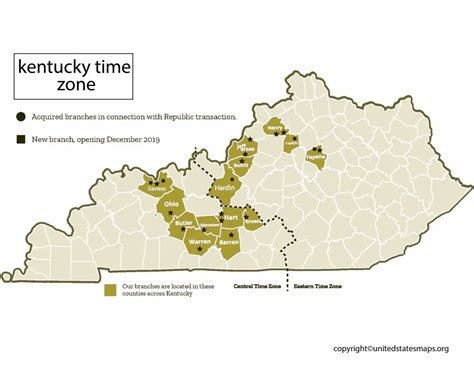 Kentucky Time Zone Map Map Of Time Zones Kentucky