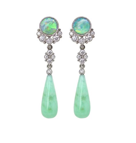Green Opal Arsenia Earrings Featherstone Design