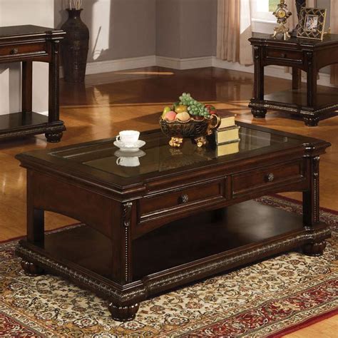 Acme Furniture Anondale 10322 Traditional Coffee Table Wglass Del