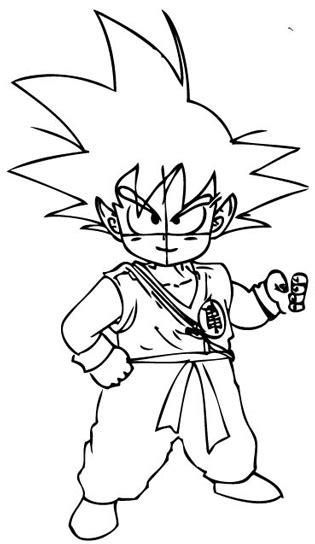 7 goku lineart easy for free download on ayoqq org. How to Draw Son Goku as a Child from Dragon Ball Z with ...