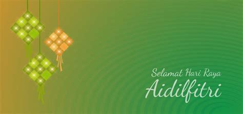 Selamat Hari Raya Aidilfitri Vector Colorful Abstract Background In