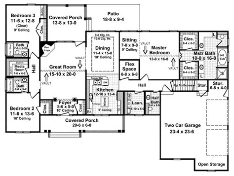 Ranch House Plan 3 Bedrooms 3 Bath 2200 Sq Ft Plan 2 227
