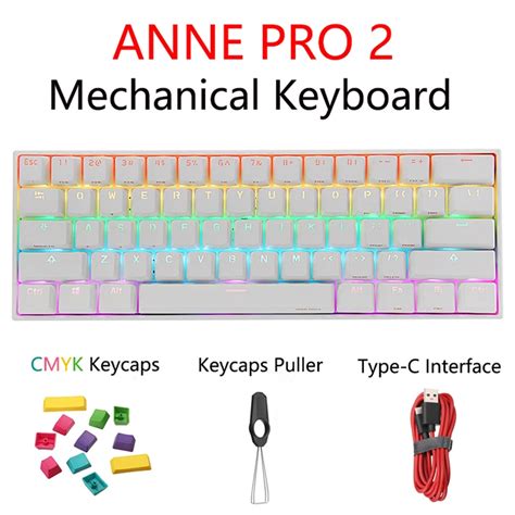 Original Anne Pro 2 Mechanical Gaming Keyboard 61 Keys Bluetooth Usb
