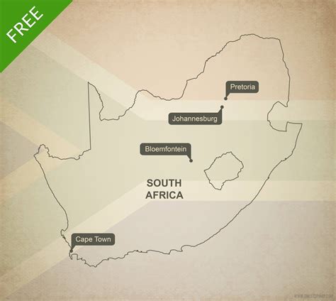 Free Vector Map Of South Africa Outline One Stop Map