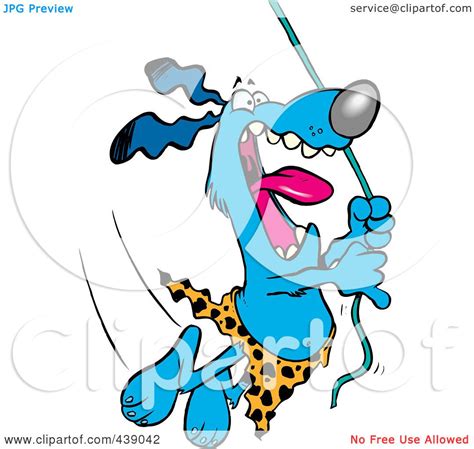 Royalty Free Rf Clip Art Illustration Of A Cartoon Jungle Dog Swinging On A Vine By Ron