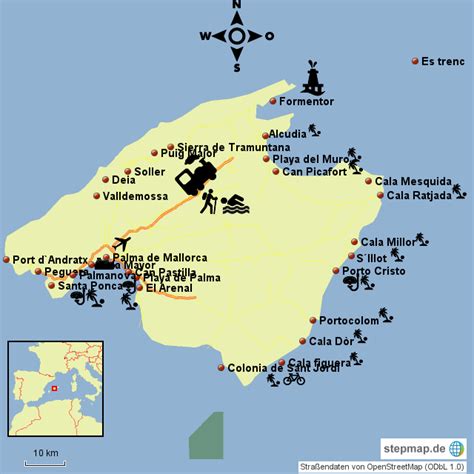 Spanien ist zum einen das beliebteste reiseziel in europa und zum anderen ein land welches sich durch seine viele inseln 47 kostenlose daf europa arbeitsblätter throughout europakarte mit hauptstädten zum ausdrucken landkarte schwarz weiß schön postleitzahlen karte. StepMap - Mallorca - Landkarte für Spanien