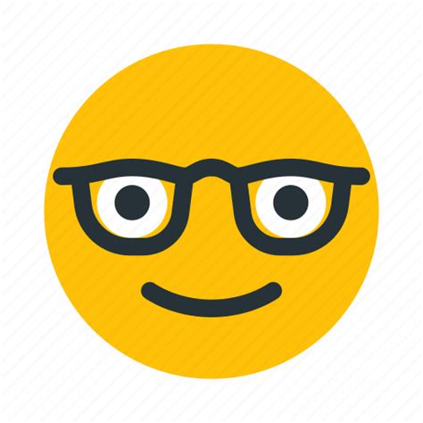 Emoticon Face Geek Glasses Nerd Icon