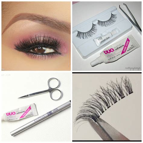 You have to measure, trim, delicately glue, and blend. How to apply false lashes for beginners | Applying false ...
