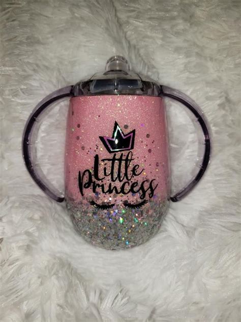 Glitter Tumbler Sippy Cup Little Princess Glitter Tumbler Cups