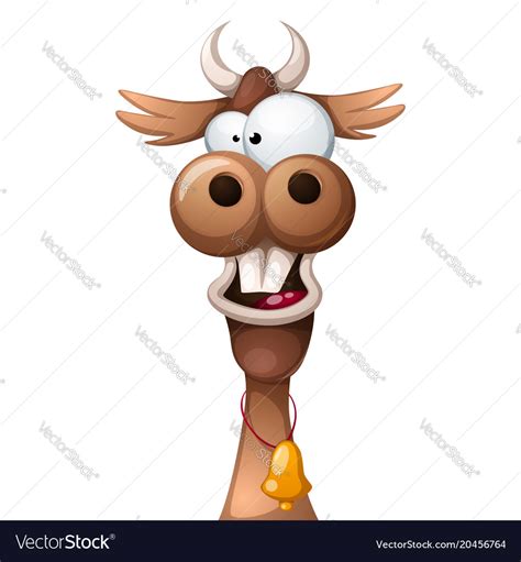 Funny Cute Crazy Cartoon Characters Cow Royalty Free Vector