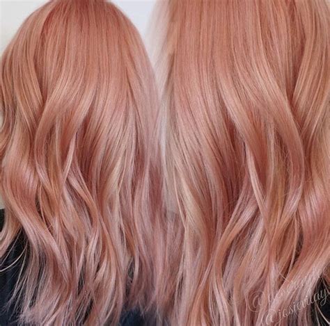 Peachy Pink Dimensional Rose Gold Hair Hair Inspiration Color Peach