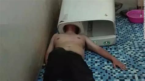 China Mans Head Stuck Inside Washing Machine Cnn