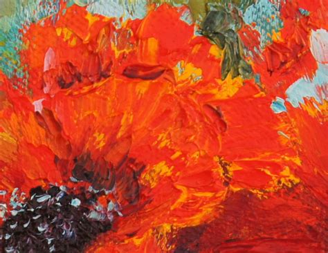 Marions Floral Art Blog Poppy Trio Palette Knife Painting In Oils