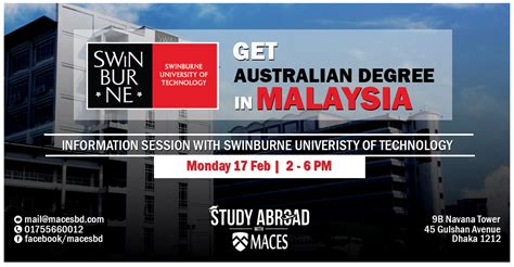 The board of engineers malaysia (malay: Meet Swinburne University of Technology at MACES - MACES