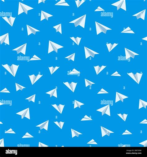 Origami Paper Airplane Vector Seamless Background Plane Paper