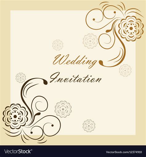 Wedding Invitation With Ornaments Royalty Free Vector Image