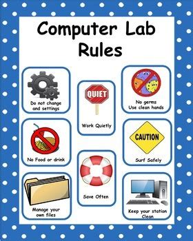 The focus of this article is to outline proper procedures and techniques to ensure laboratory biosafety and experimental accuracy using a standard viral plaque. Computer Lab Rules Poster by The Teacher's Locker | TpT