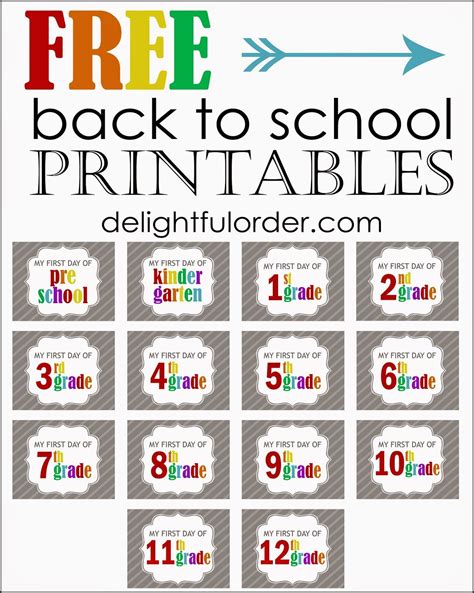 Free Printable Back To School Signs