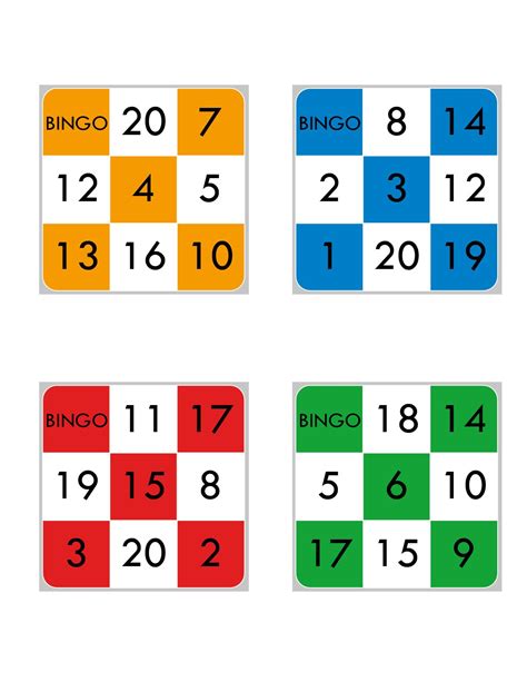 Bingo Del 1 Al 20 Escrita Dos Números Numeros Educação Infantil