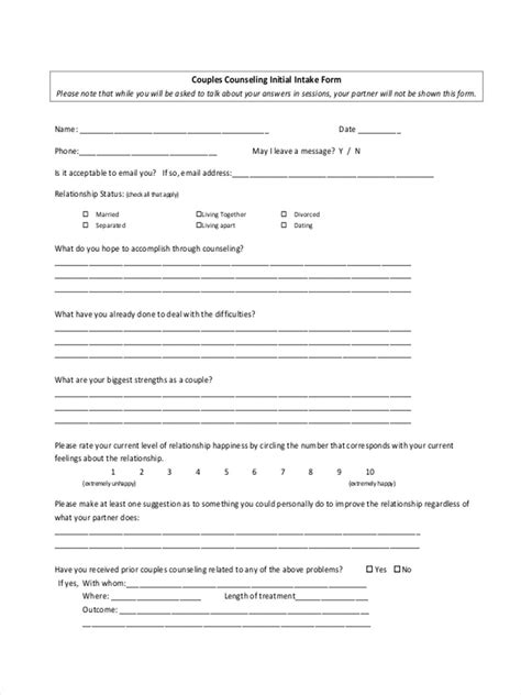 41 Images Initial Counseling Forms
