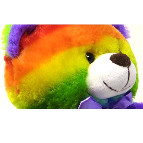 Rainbow Teddy Bear Plush Stuffed Animal Cuddly Soft 12 Inch The Noodley