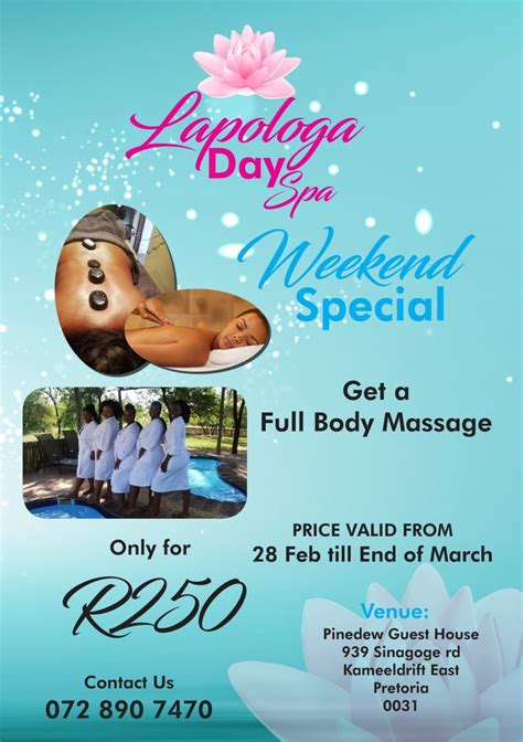 get a full body massage for only r250 lapologa day spa