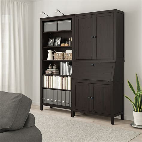 Hemnes Bureau With Add On Unitbookcase Black Brown Ikea