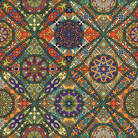 Fabric Pattern Ethnic Vintage Styles Vectors 07 Free Download
