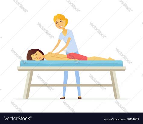 Young Woman On A Massage Session Cartoon People Vector Image