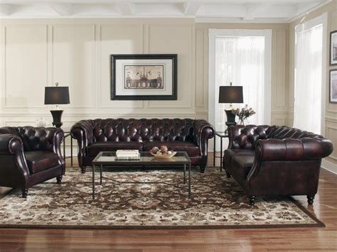 Tilsworth Leather Chesterfield Sofa Living Room Leather Living Room