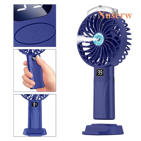 Nuserw Handfan Portable Handheld Misting Fan Rechargeable Personal Mister Fan With Colorful