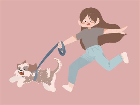 Drew Me Walking My Dog Rdigitalart