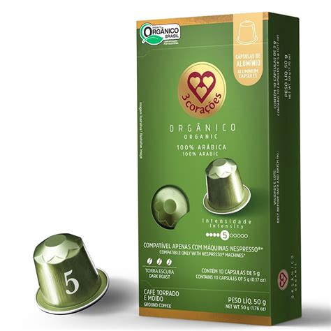 3 Coracoes Organic Espresso Coffee Pods 50 Pods Of Authentic Brazilian Coffee