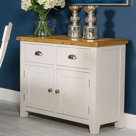 Oxford Wooden Small Sideboard In White And Oak £52995 Go Uk