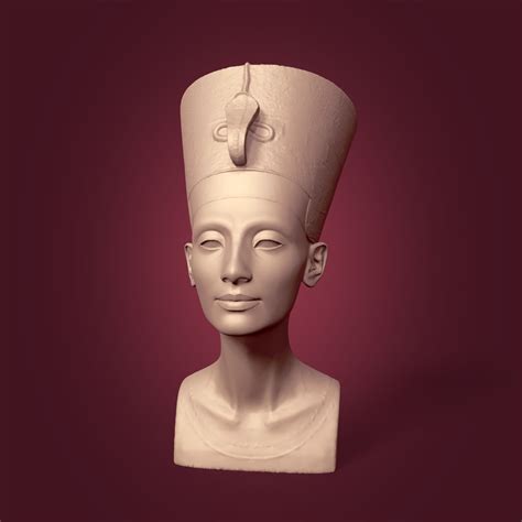 restored bust of nefertiti 3d model cgtrader