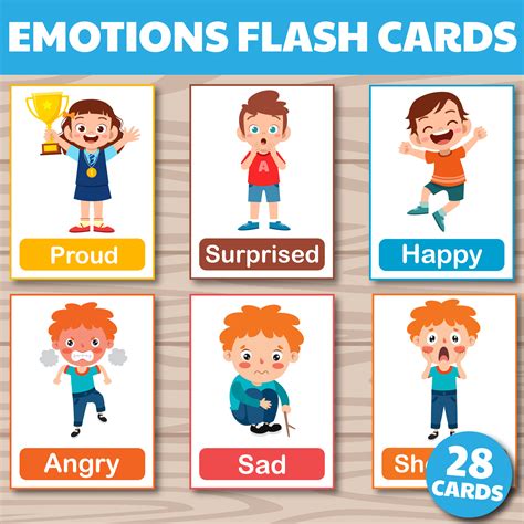 Emotions And Feelings Printable Flashcards For Kids 28 Emotions