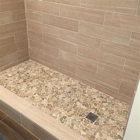 Sliced Java Tan Pebble Tile Shower Floor Tilehub