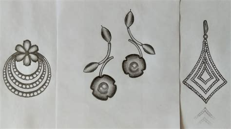 Jewellery Design Drawing Earrings Drawing With Pencil Different