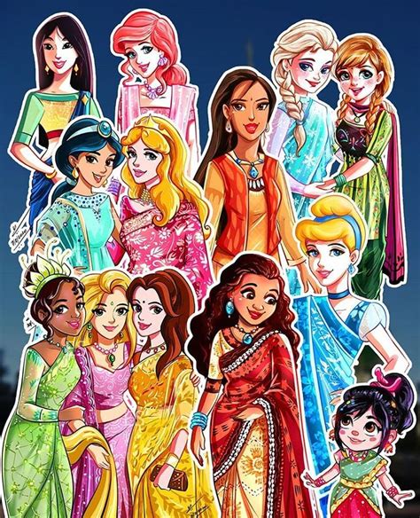 Disney Princesses In Indian Attire Disney Princess Movies Realistic Disney Princess Disney