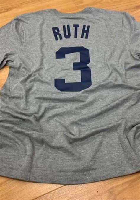 Babe Ruth Yankees Name And Number Short Sleeve Player T Shirt New