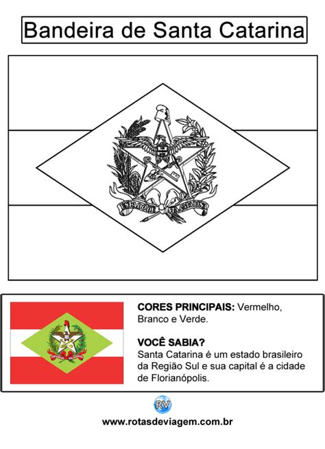 Para Imprimir Bandeira De Santa Catarina Para Colorir Preto E Branco