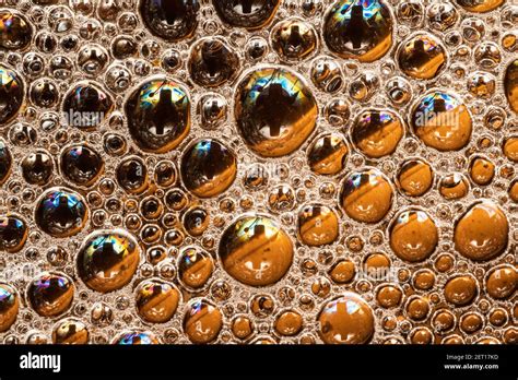 Extreme Close Up Macro Photography Of Water Bubbles And Liquid Stock