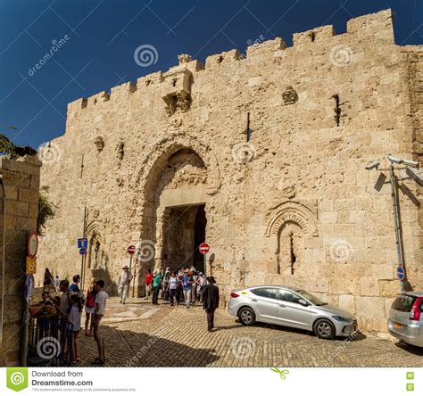 Zion Gate In Old City Of Jerusalem Israel Editorial Stock Photo