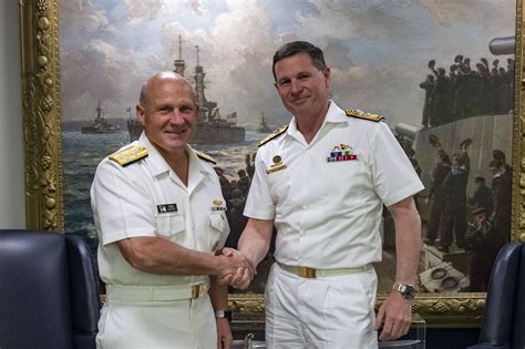 Chief Of Naval Operations Meets With Chief Of Royal Australian Navy Discusses Increased