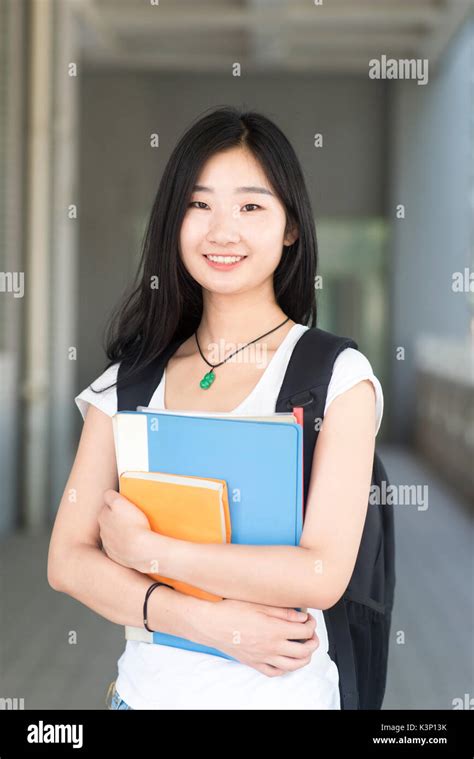 Portrait Of A Asian College Student At Campus Stock Photo Alamy