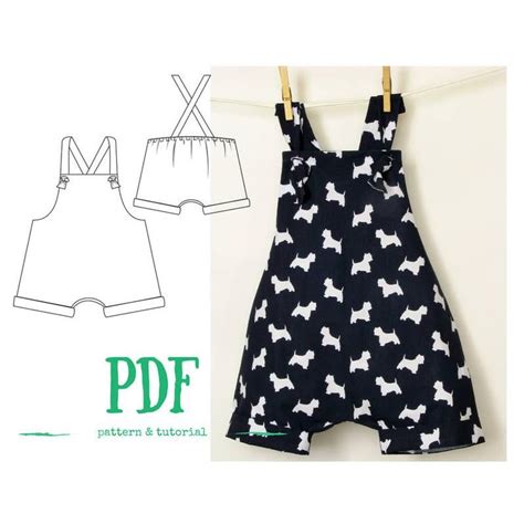 Boys Short Bib Romper With Straps Pdf Sewing Pattern For Babies