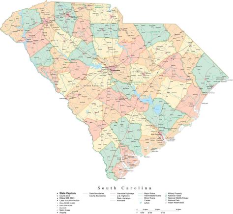 Interactive Map Of South Carolina Clickable Counties Cities Images